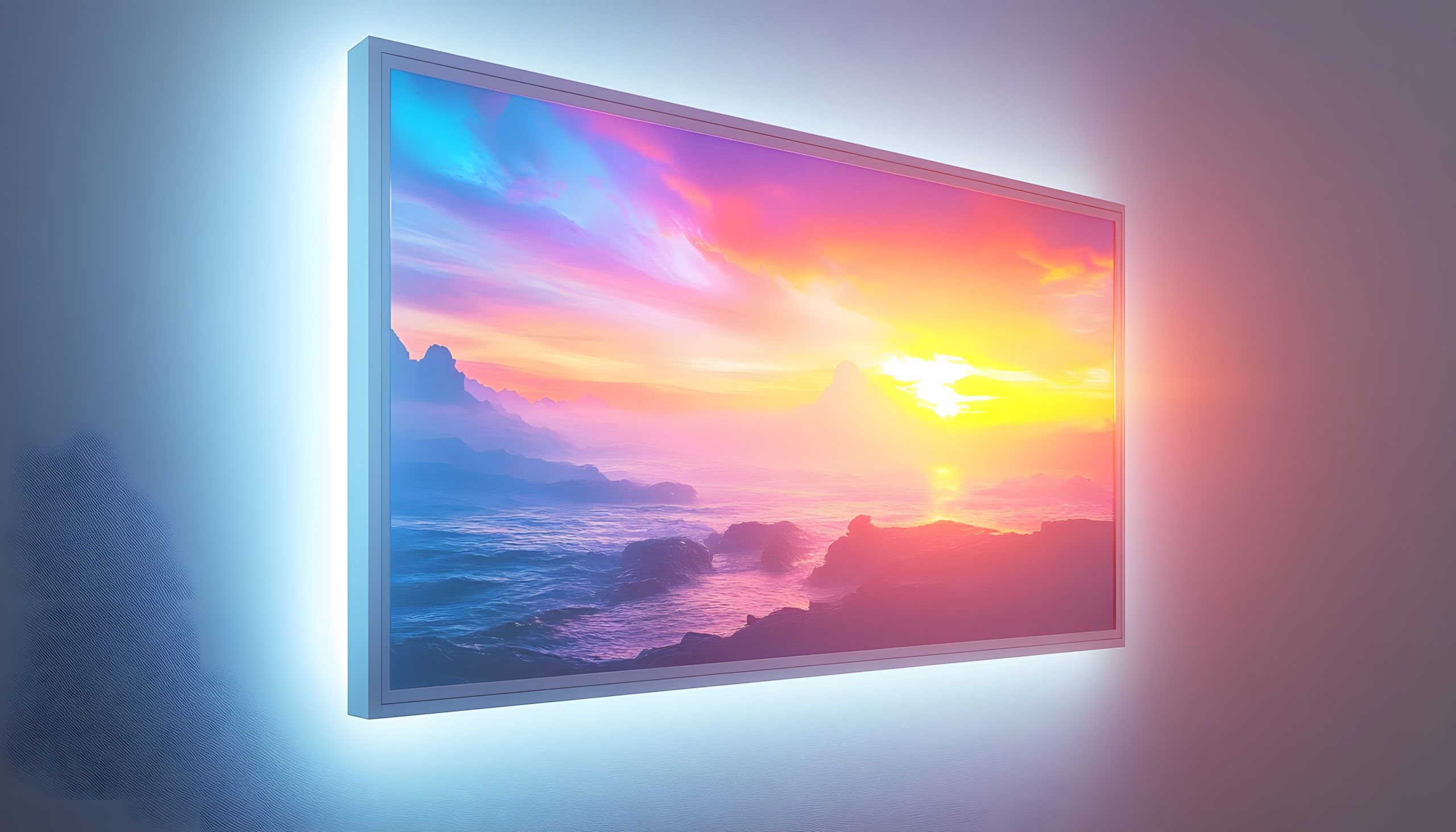 Modern Tv Backlit Colorful Sunset